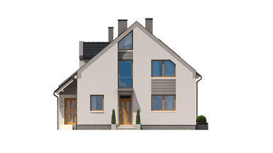 Elewacja frontowa domu BS-56 wariant 2 dwulokalowy