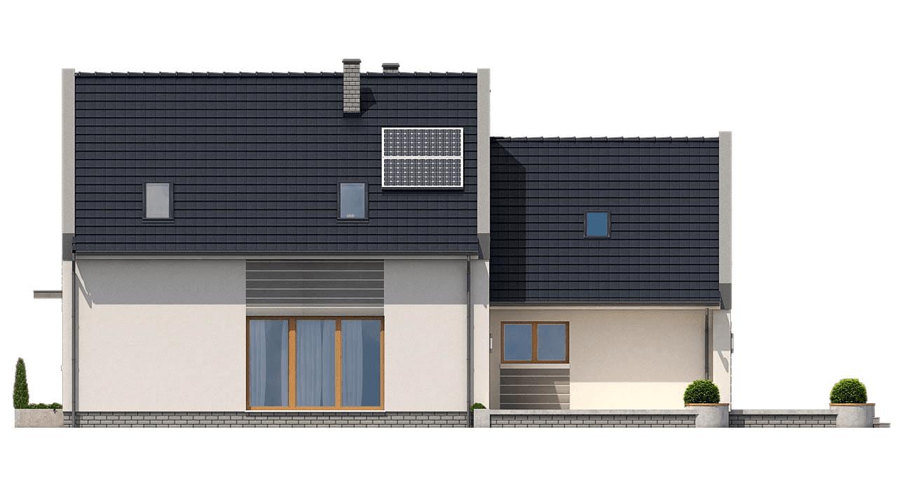 Elewacja prawa domu BS-56 wariant 2 dwulokalowy