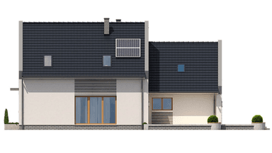 Elewacja prawa domu BS-56 wariant 2 dwulokalowy