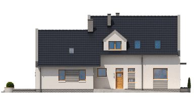 Elewacja lewa domu BS-56 wariant 2 dwulokalowy