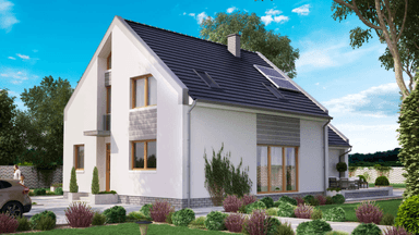 Wizualizacja domu BS-56 wariant 2 dwulokalowy