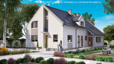 Wizualizacja domu BS-56 wariant 2 dwulokalowy