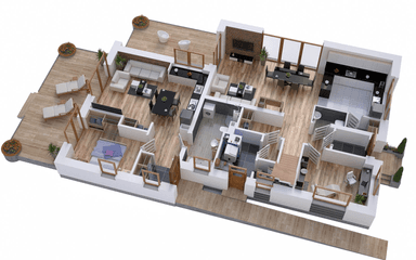 Wizualizacja domu BS-56 wariant 2 dwulokalowy