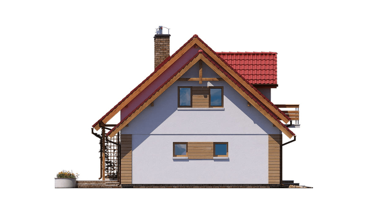 Elewacja lewa domu jednorodzinnego BW-03 wariant 3