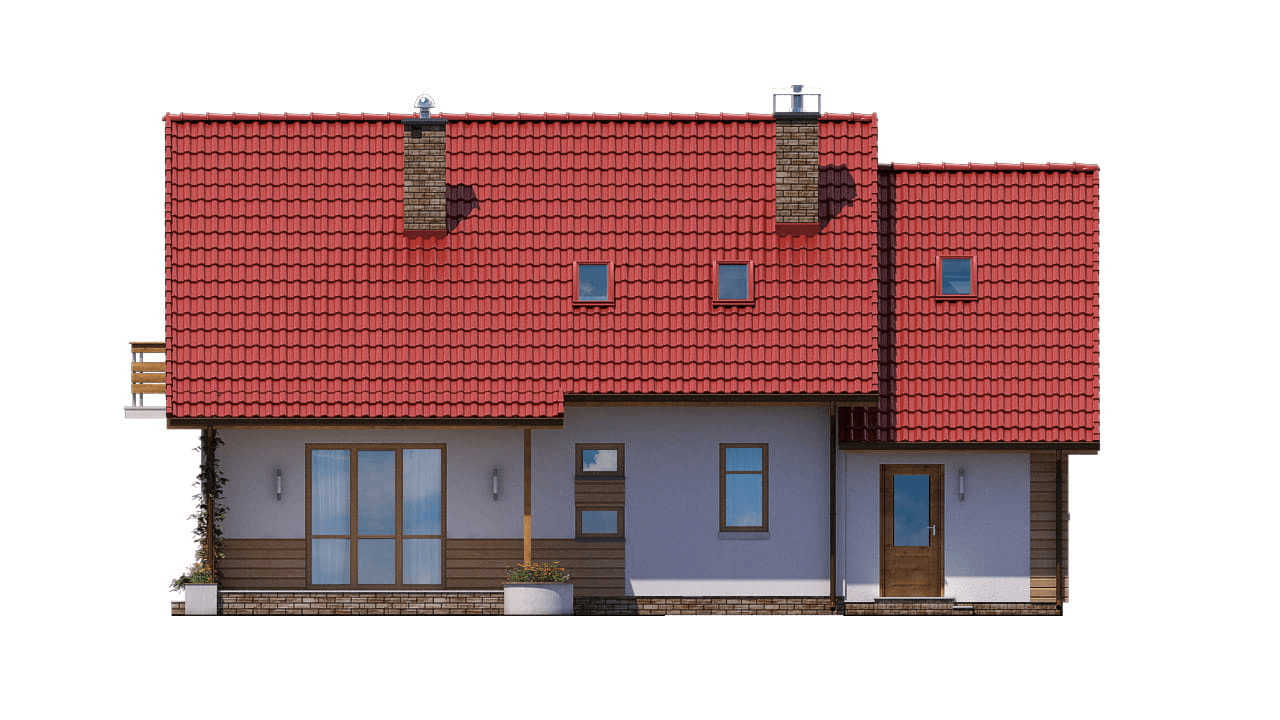 Elewacja tylna domu jednorodzinnego BW-03 wariant 3