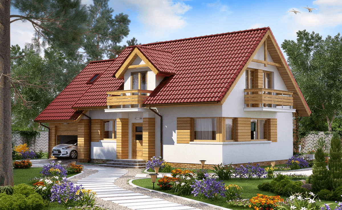 Wizualizacja domu jednorodzinnego BW-03 wariant 3