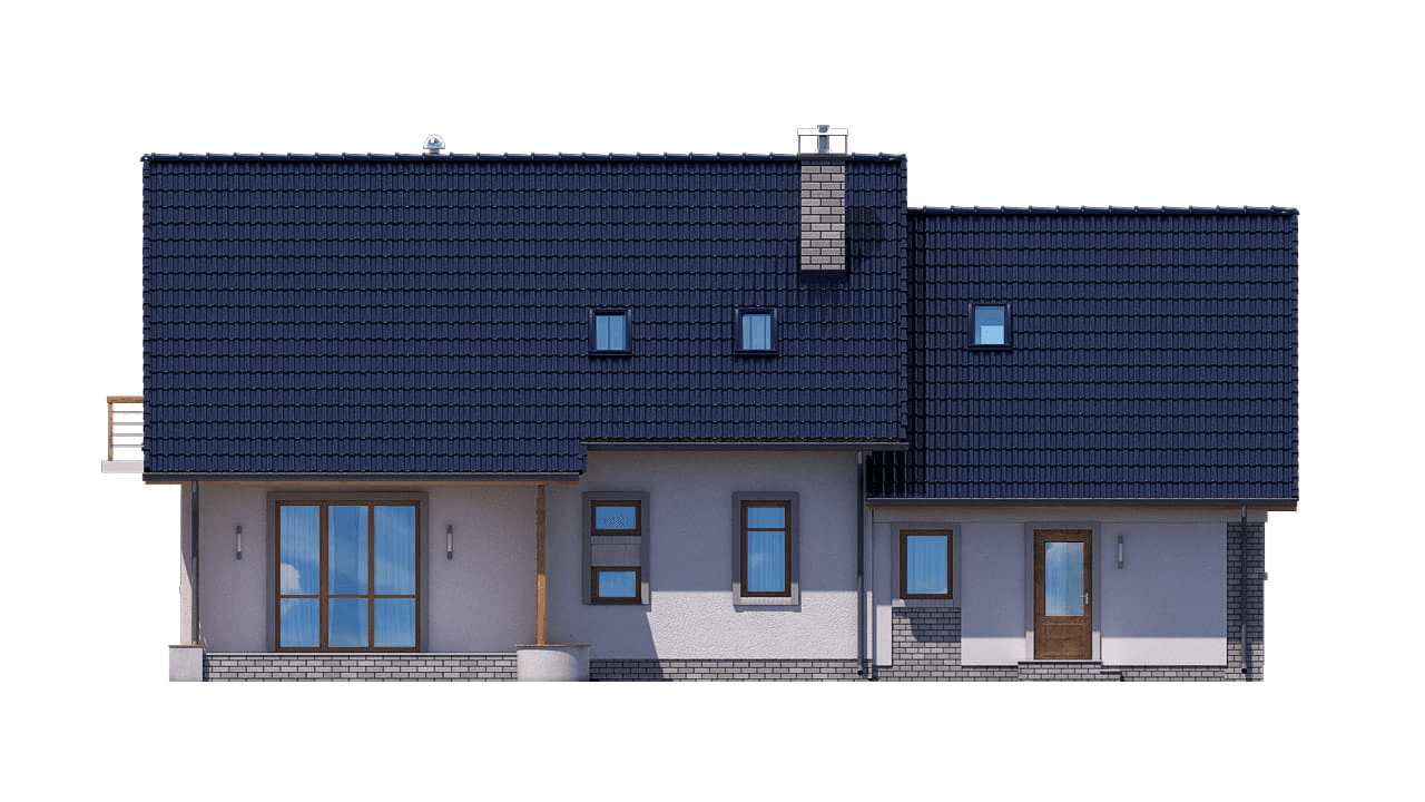 Elewacja tylna domu jednorodzinnego BW-03 wariant 5