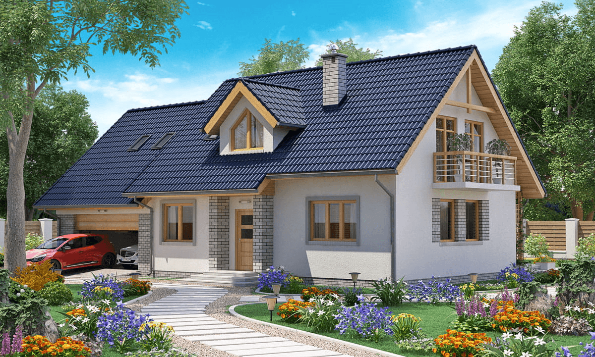 Wizualizacja domu jednorodzinnego BW-03 wariant 5