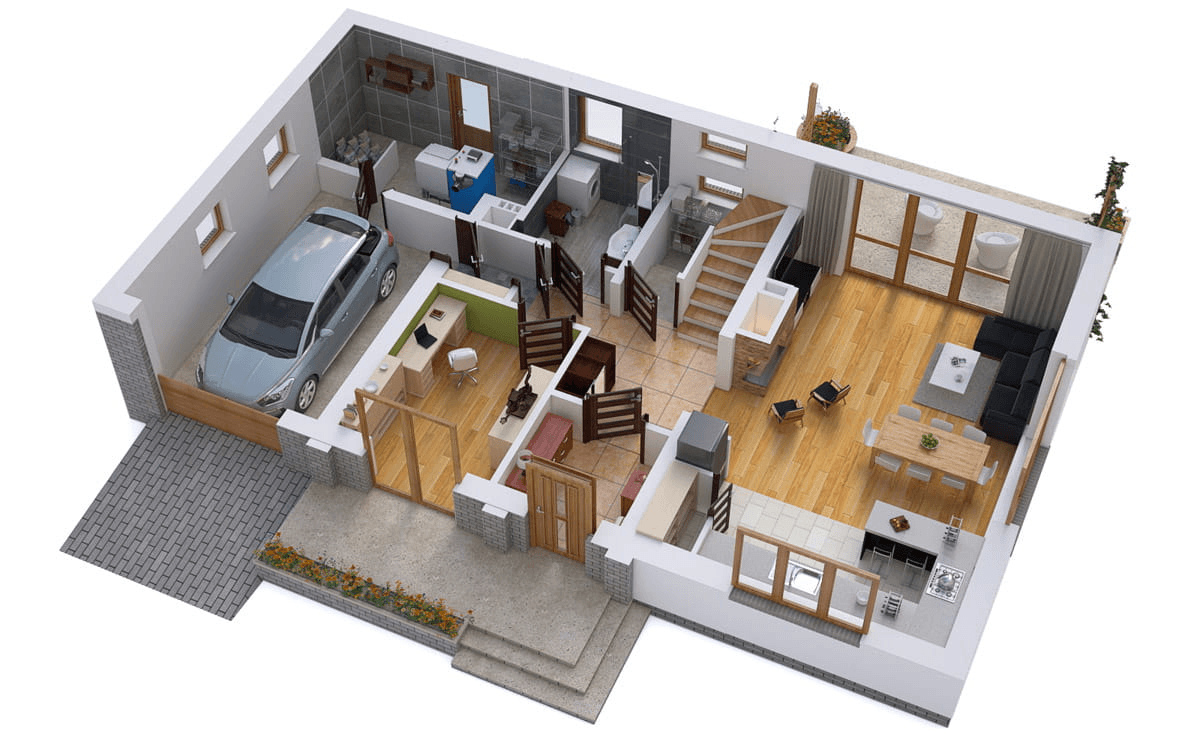 Wizualizacja domu jednorodzinnego BW-03 wariant 6