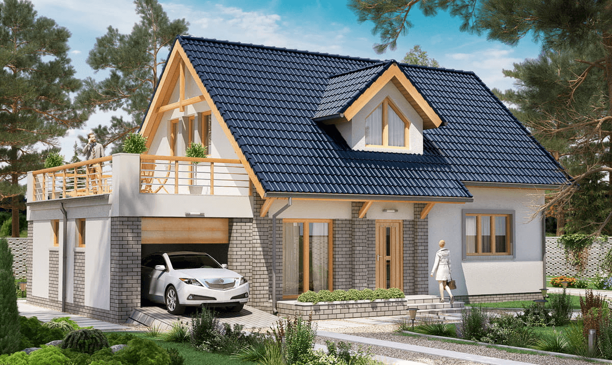 Wizualizacja domu jednorodzinnego BW-03 wariant 6