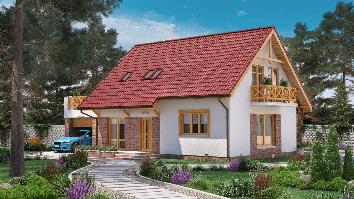 Wizualizacja domu jednorodzinnego BW-03 wariant 7