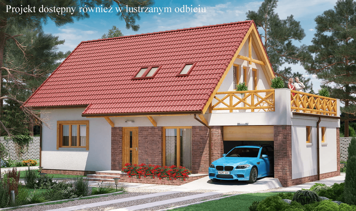 Wizualizacja domu jednorodzinnego BW-03 wariant 7