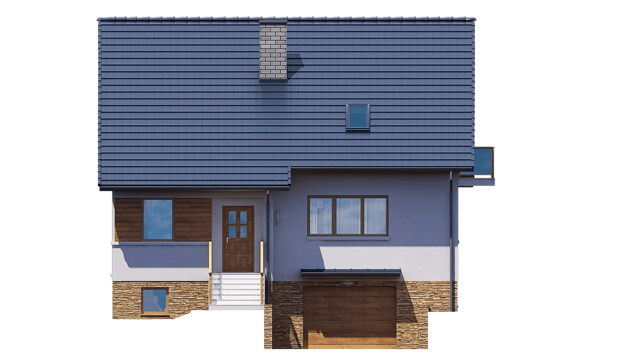 Elewacja frontowa domu jednorodzinnego BW-18 podpiwniczony