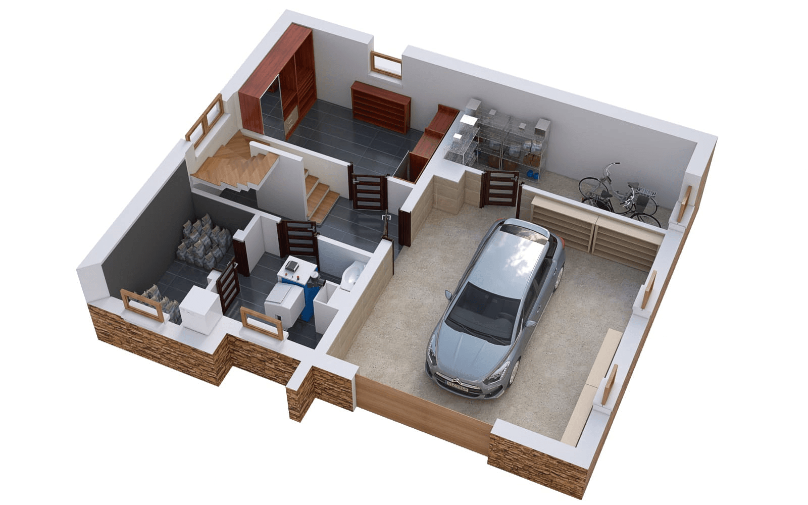 Wizualizacja domu jednorodzinnego BW-18 podpiwniczony