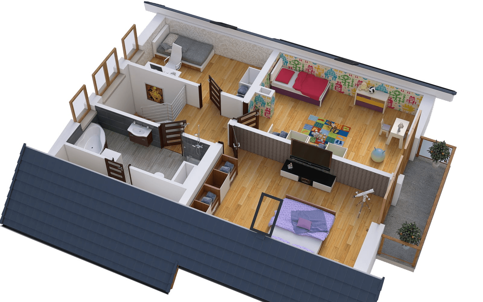 Wizualizacja domu jednorodzinnego BW-18 podpiwniczony