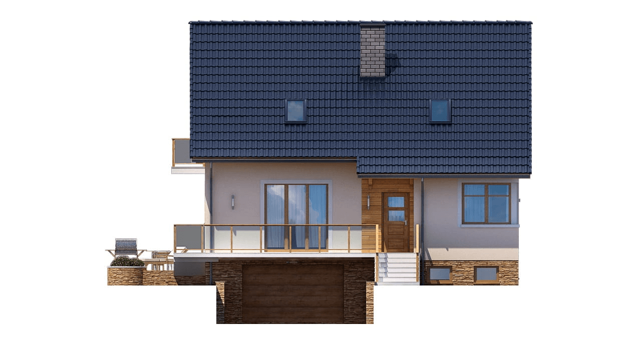 Elewacja frontowa domu jednorodzinnego BW-19 podpiwniczony