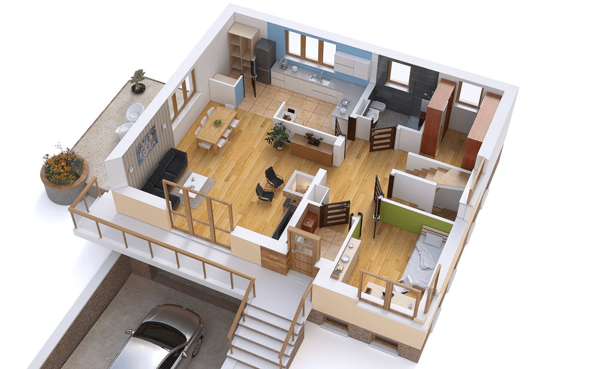 Wizualizacja domu jednorodzinnego BW-19 podpiwniczony