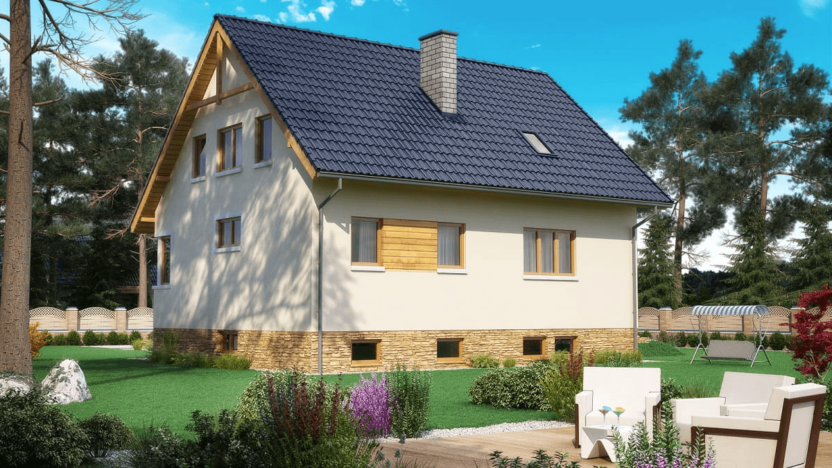 Wizualizacja domu jednorodzinnego BW-19 podpiwniczony