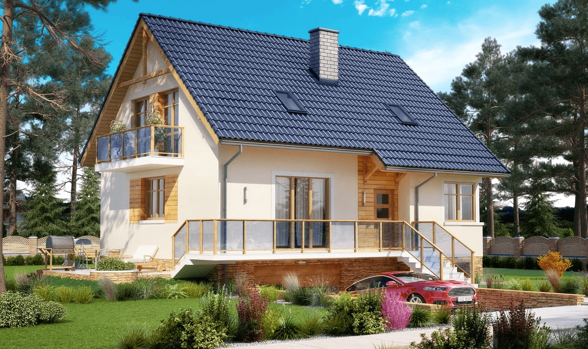 Wizualizacja domu jednorodzinnego BW-19 podpiwniczony