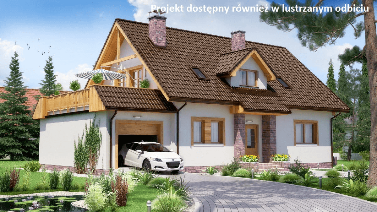 Projekt BW-24 z garażem, taras nad garażem