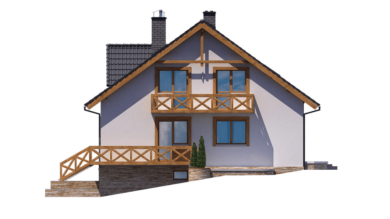 Elewacja prawa domu jednorodzinnego BW-32 wariant 1