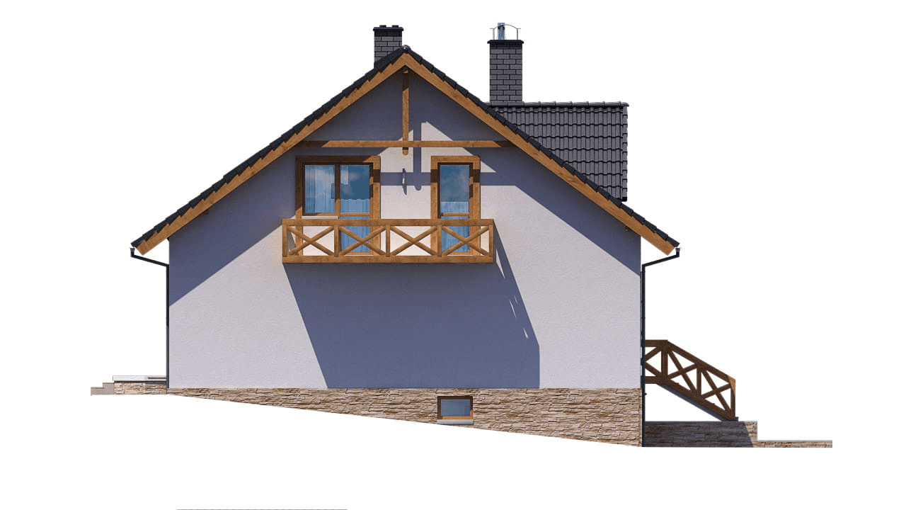 Elewacja lewa domu jednorodzinnego BW-32 wariant 1