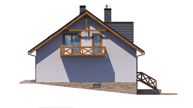 Elewacja lewa domu jednorodzinnego BW-32 wariant 1