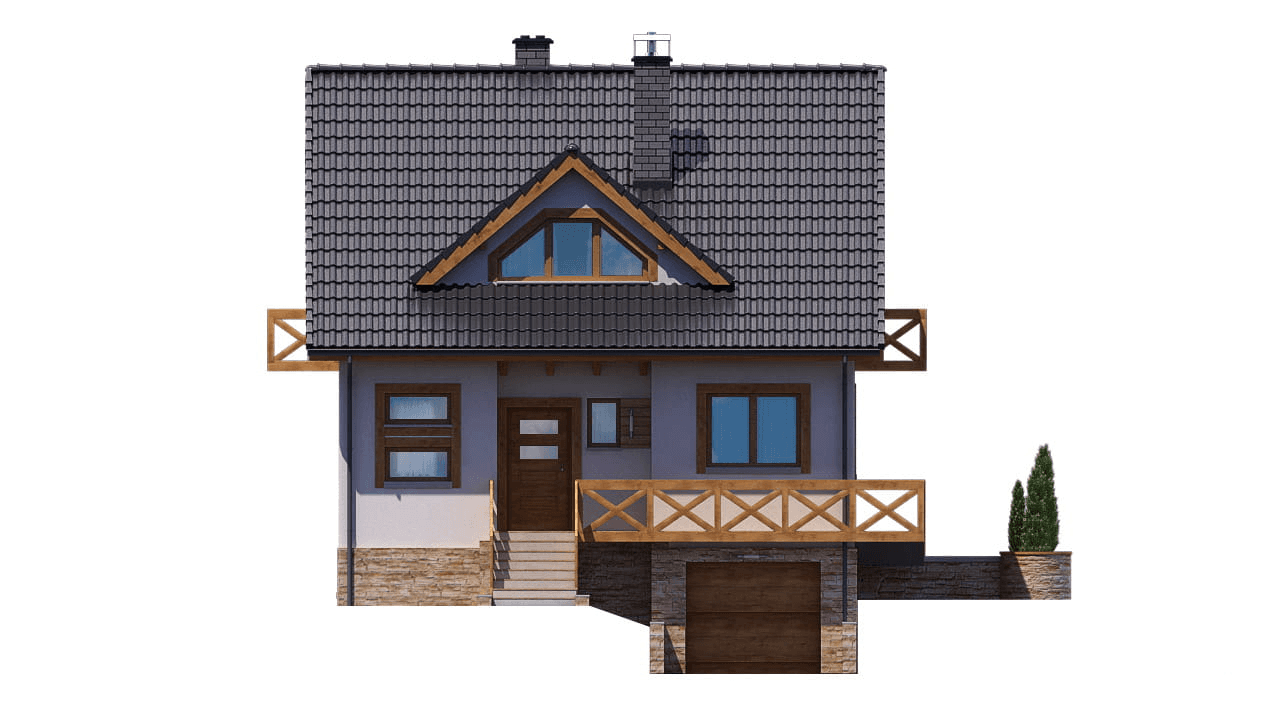 Elewacja frontowa domu jednorodzinnego BW-32 wariant 1