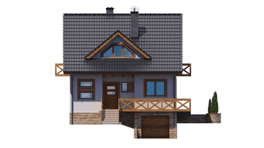 Elewacja frontowa domu jednorodzinnego BW-32 wariant 1