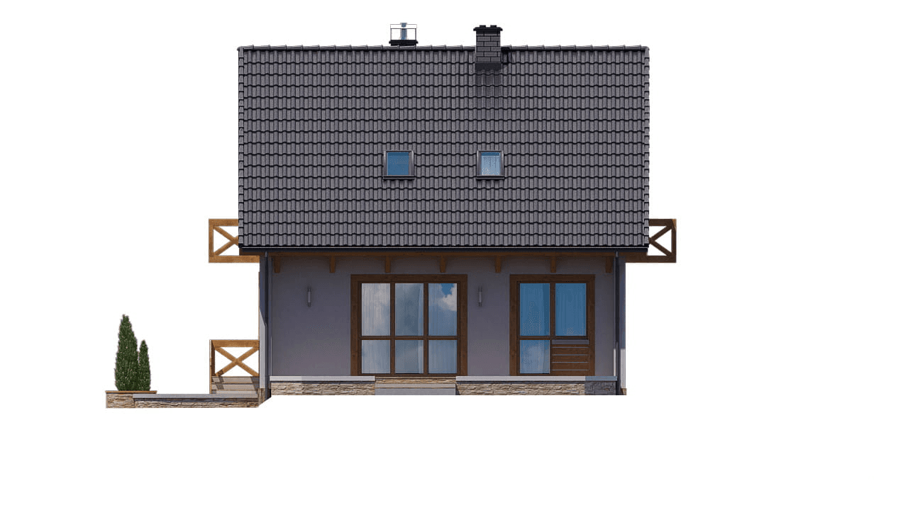 Elewacja tylna domu jednorodzinnego BW-32 wariant 1