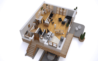 Wizualizacja domu jednorodzinnego BW-32 wariant 1