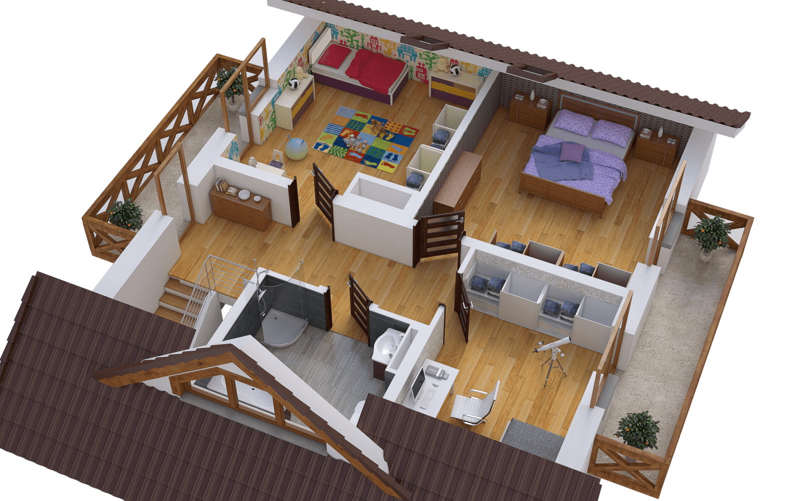 Wizualizacja domu jednorodzinnego BW-32 wariant 1