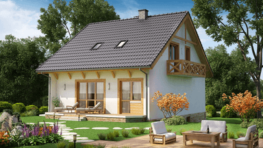 Wizualizacja domu jednorodzinnego BW-32 wariant 1