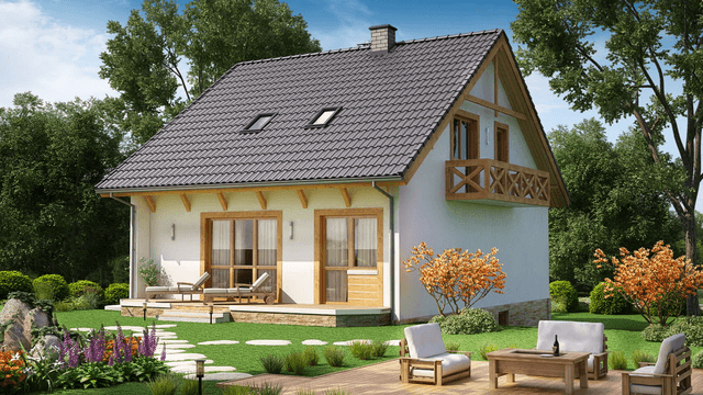 Wizualizacja domu jednorodzinnego BW-32 wariant 1