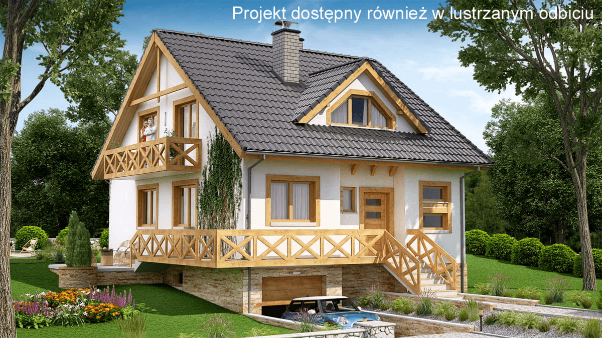 Wizualizacja domu jednorodzinnego BW-32 wariant 1