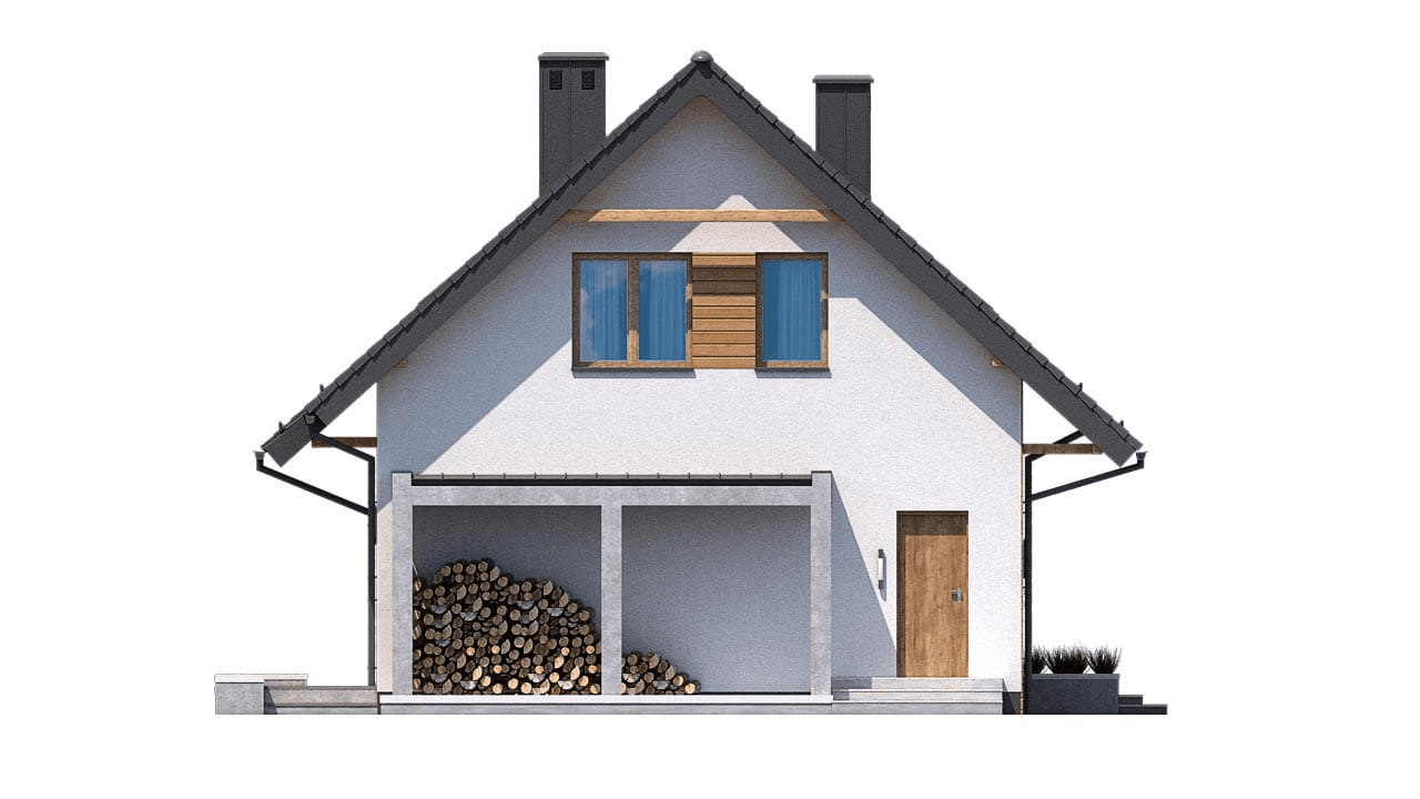 Elewacja lewa domu jednorodzinnego BW-36(bez garażu)