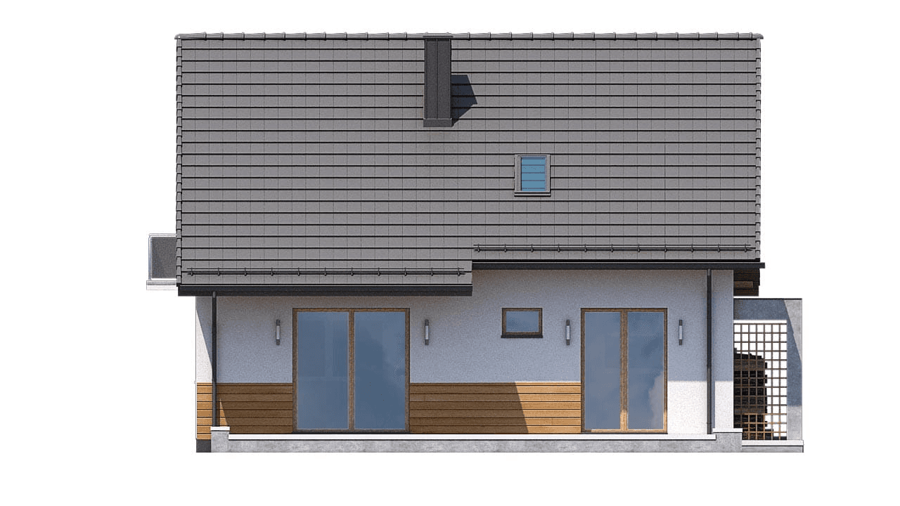 Elewacja tylna domu jednorodzinnego BW-36(bez garażu)