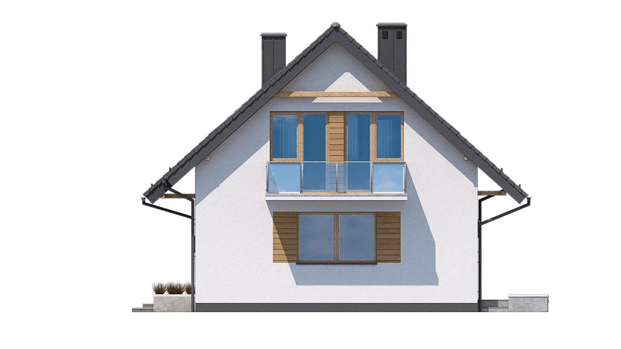 Elewacja prawa domu jednorodzinnego BW-36(bez garażu)