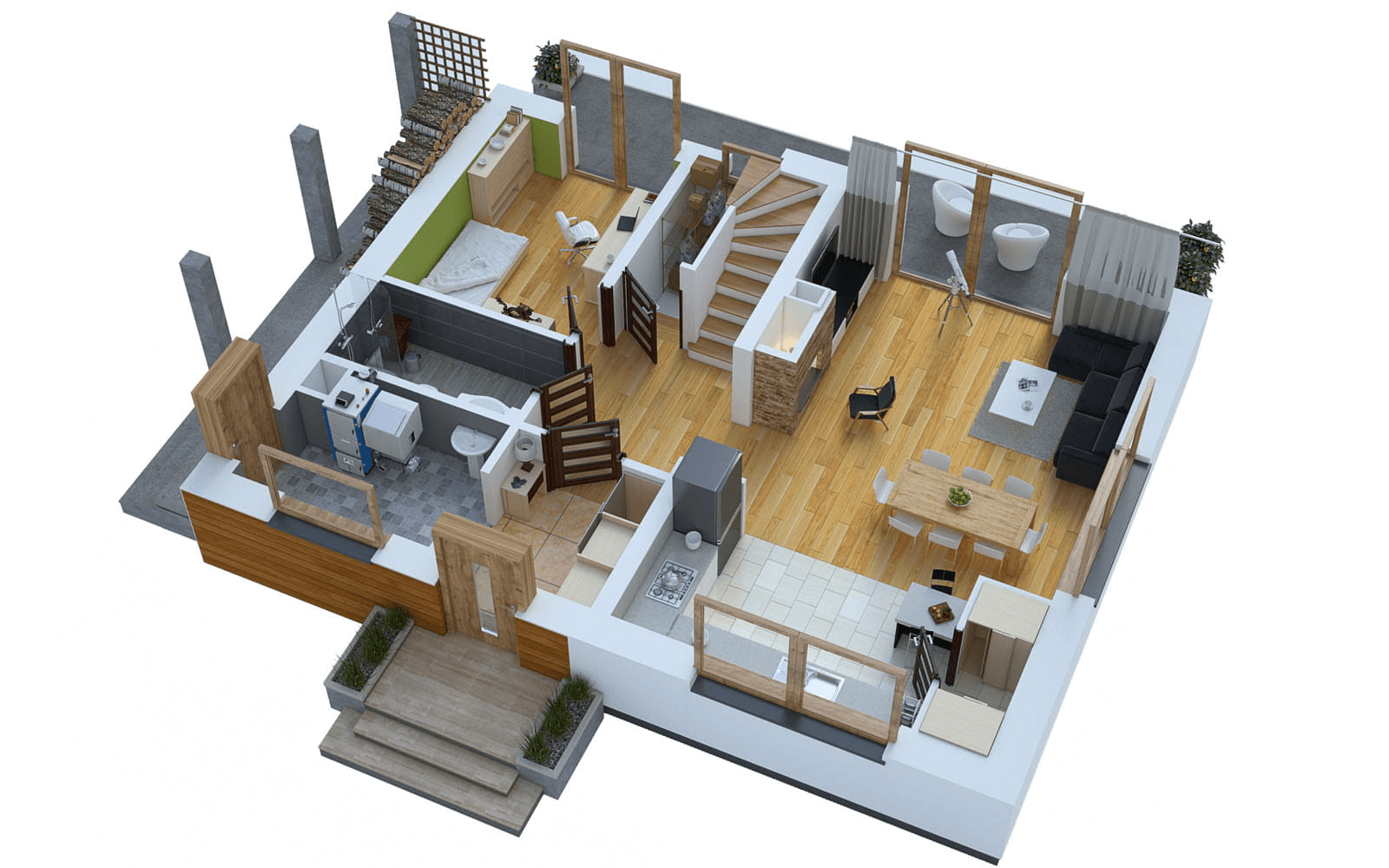 Wizualizacja domu jednorodzinnego BW-36(bez garażu)