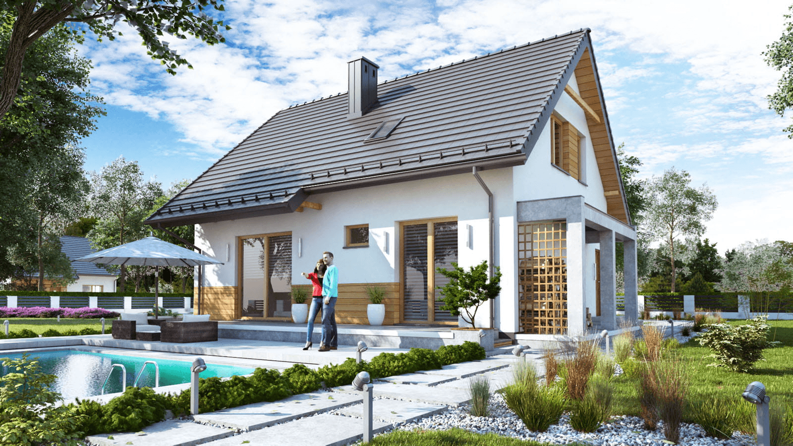 Wizualizacja domu jednorodzinnego BW-36(bez garażu)