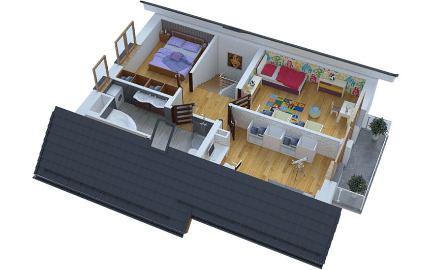 Wizualizacja domu jednorodzinnego BW-36(bez garażu)