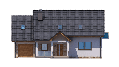 Elewacja frontowa domu jednorodzinnego BW-36 wariant 10