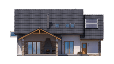 Elewacja tylna domu jednorodzinnego BW-36 wariant 10