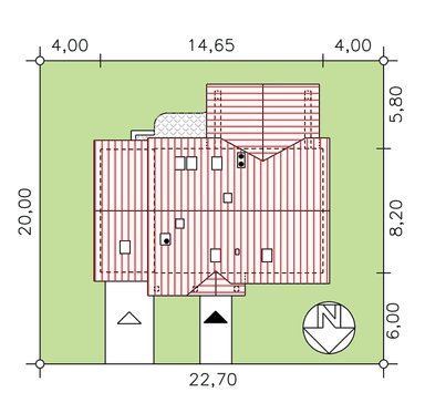 Usytuowanie domu jednorodzinnego BW-36 wariant 10 na działce