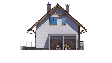 Elewacja prawa domu jednorodzinnego BW-36 wariant 11 podpiwniczony