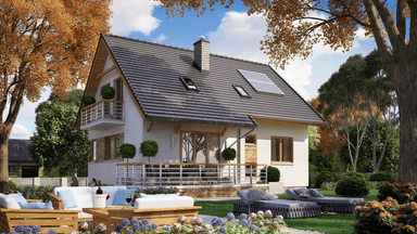 Wizualizacja domu jednorodzinnego BW-36 wariant 11 podpiwniczony