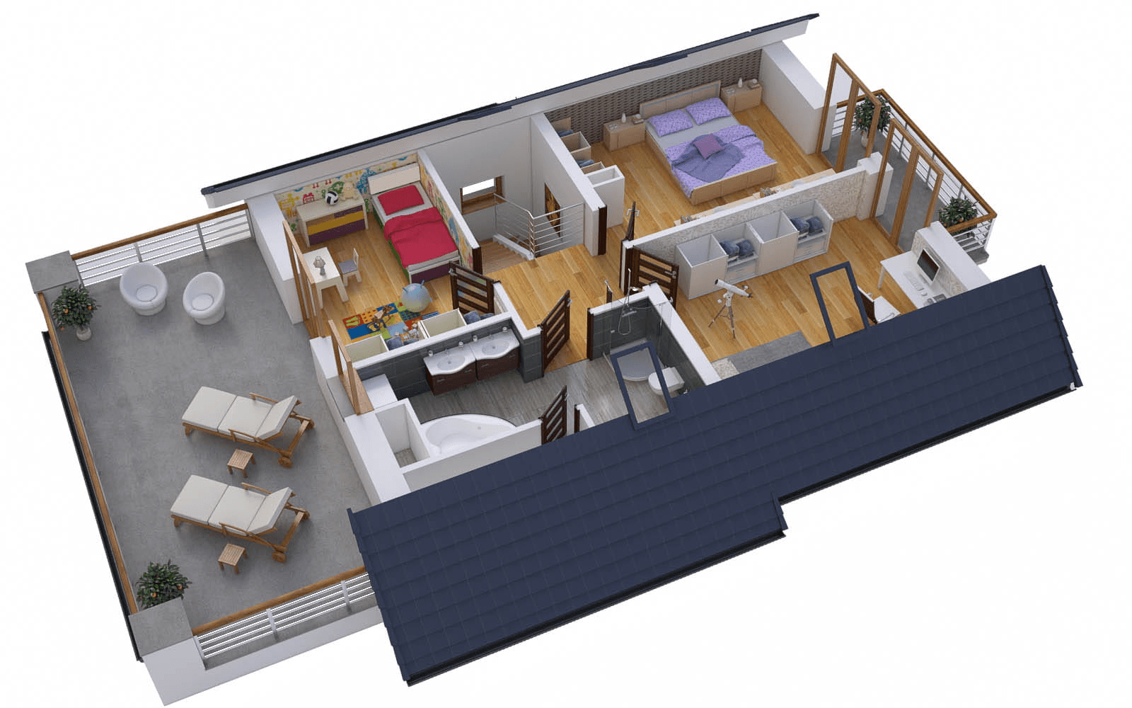 Wizualizacja domu jednorodzinnego BW-36 wariant 12 podpiwniczony