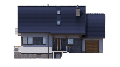 Elewacja frontowa domu jednorodzinnego BW-36 wariant 14 podpiwniczony