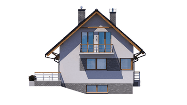 Elewacja lewa domu jednorodzinnego BW-36 wariant 14 podpiwniczony