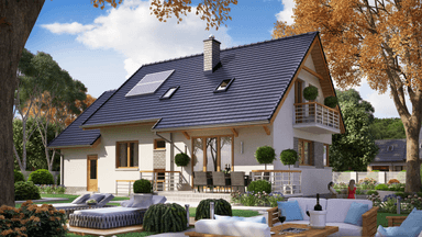 Wizualizacja domu jednorodzinnego BW-36 wariant 14 podpiwniczony